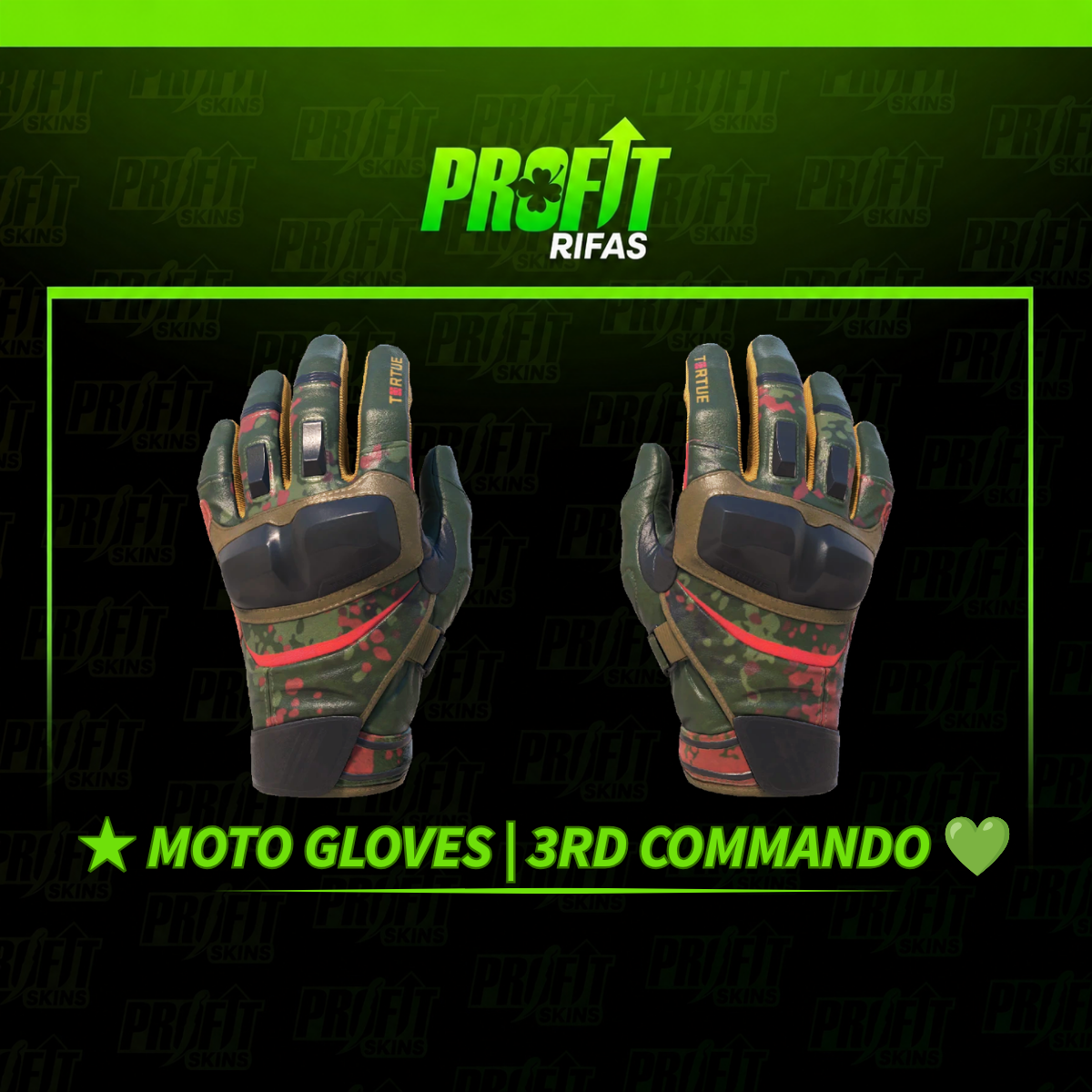 ★ MOTO GLOVES | 3RD COMMANDO 💚